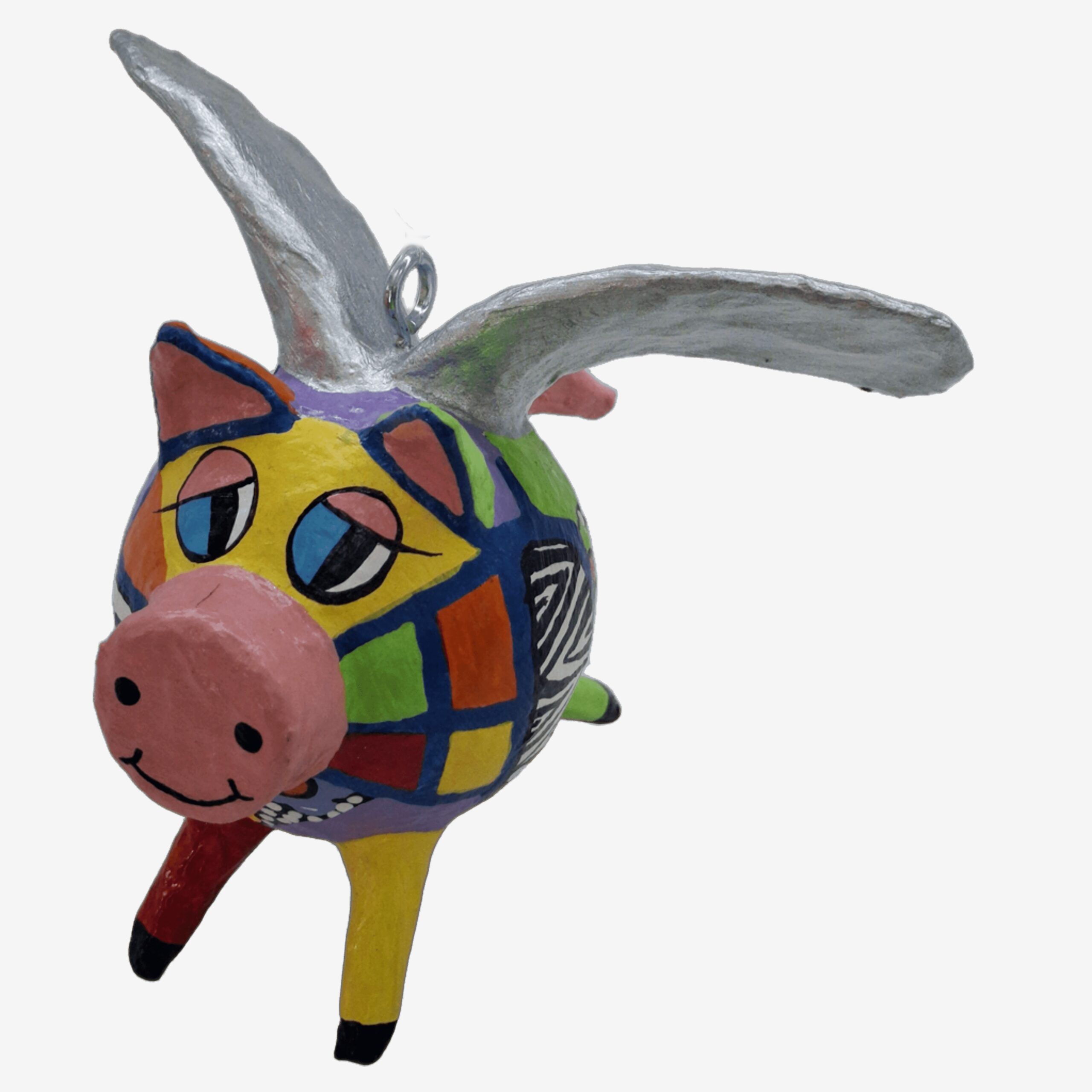 Flying Pig with Wings Paper Mache
