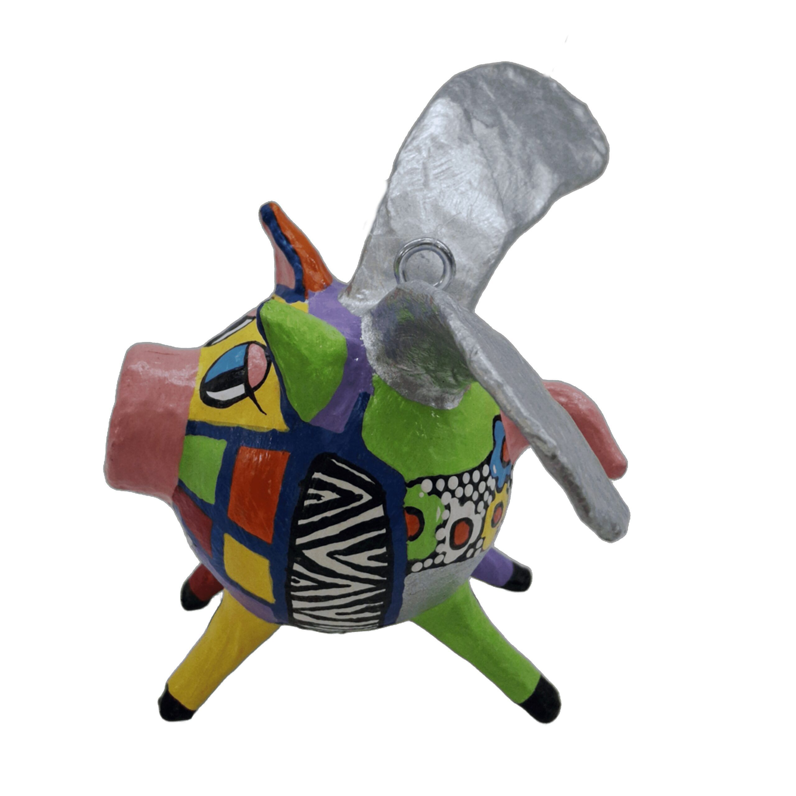 Flying Pig with Wings Paper Machet