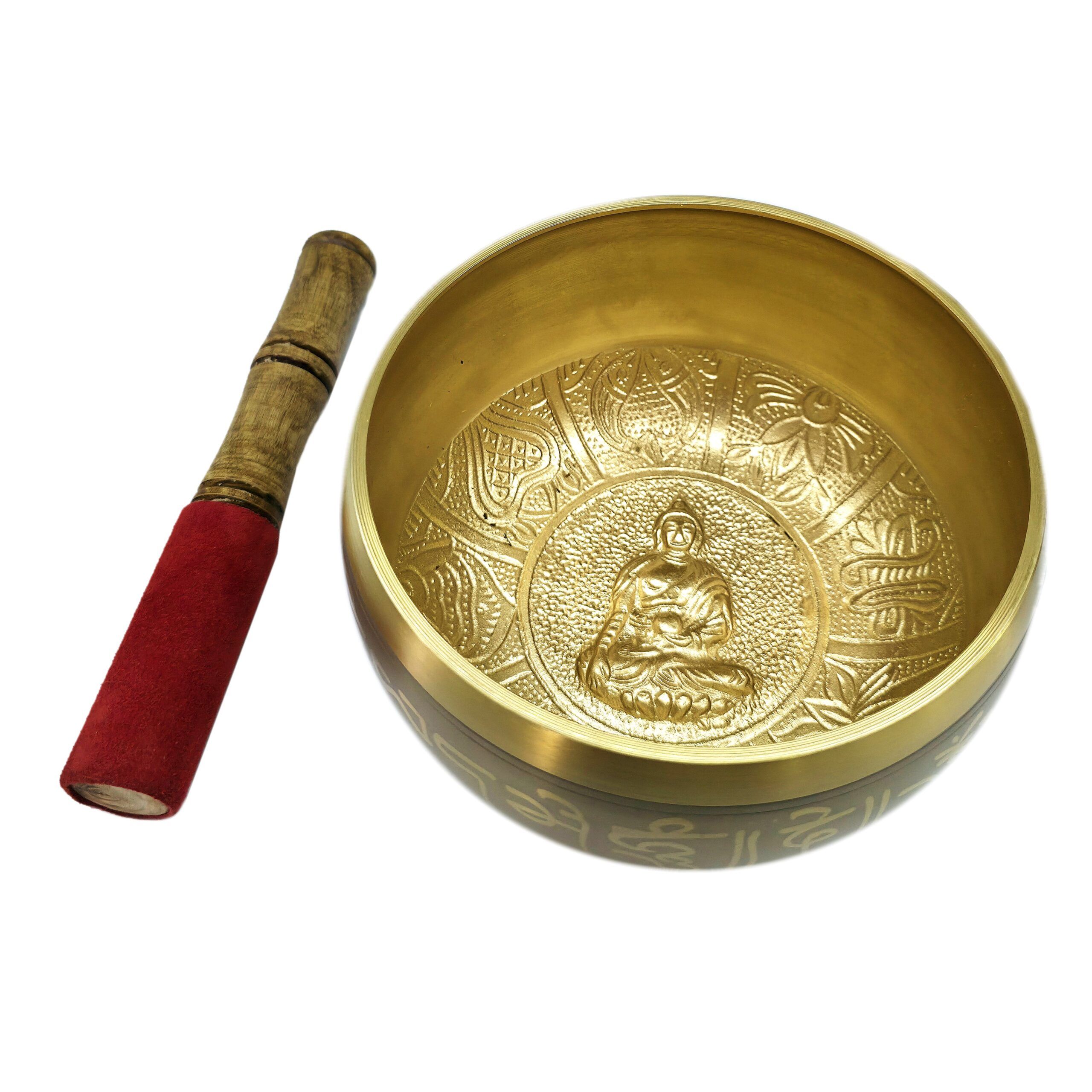 Tibetan Meditation Singing Bowl 14cm Large with wooden striker